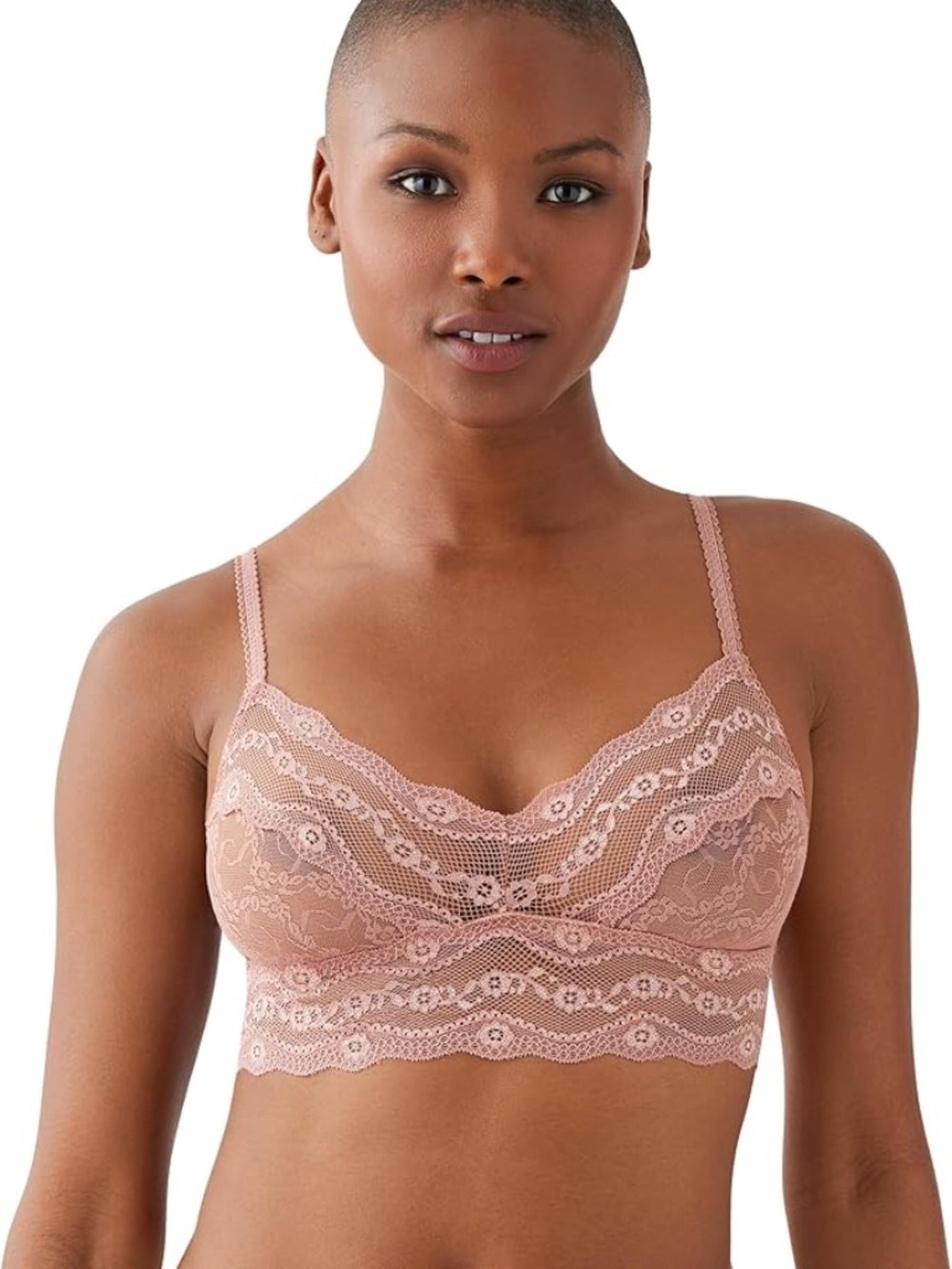 NWT S  b.tempt'd by Wacoal Women's Lace Kiss Sheer Unlined Wire Free Bralette